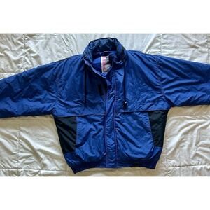 VTG 90's Steep Slopes Men's Colorblock Blu/Blk Ski Jacket Full Zip Puffer